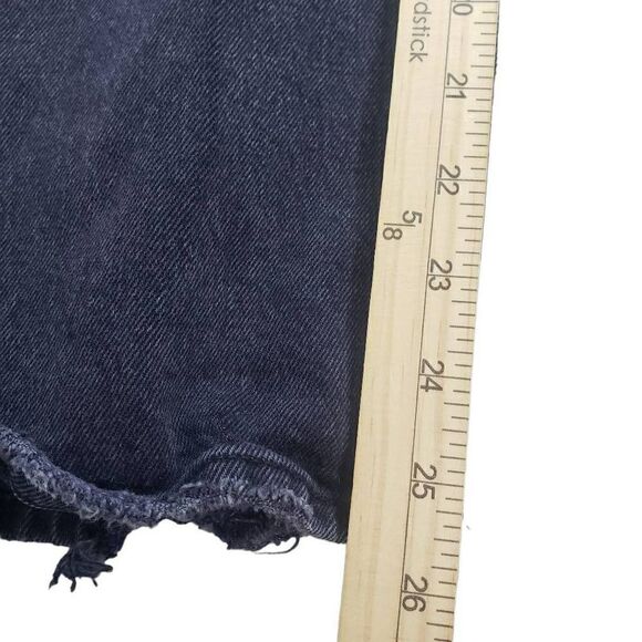 Abercrombie & Fitch The 90's Straight Ultra High Rise Distressed Black Denim Siz - Picture 5 of 8